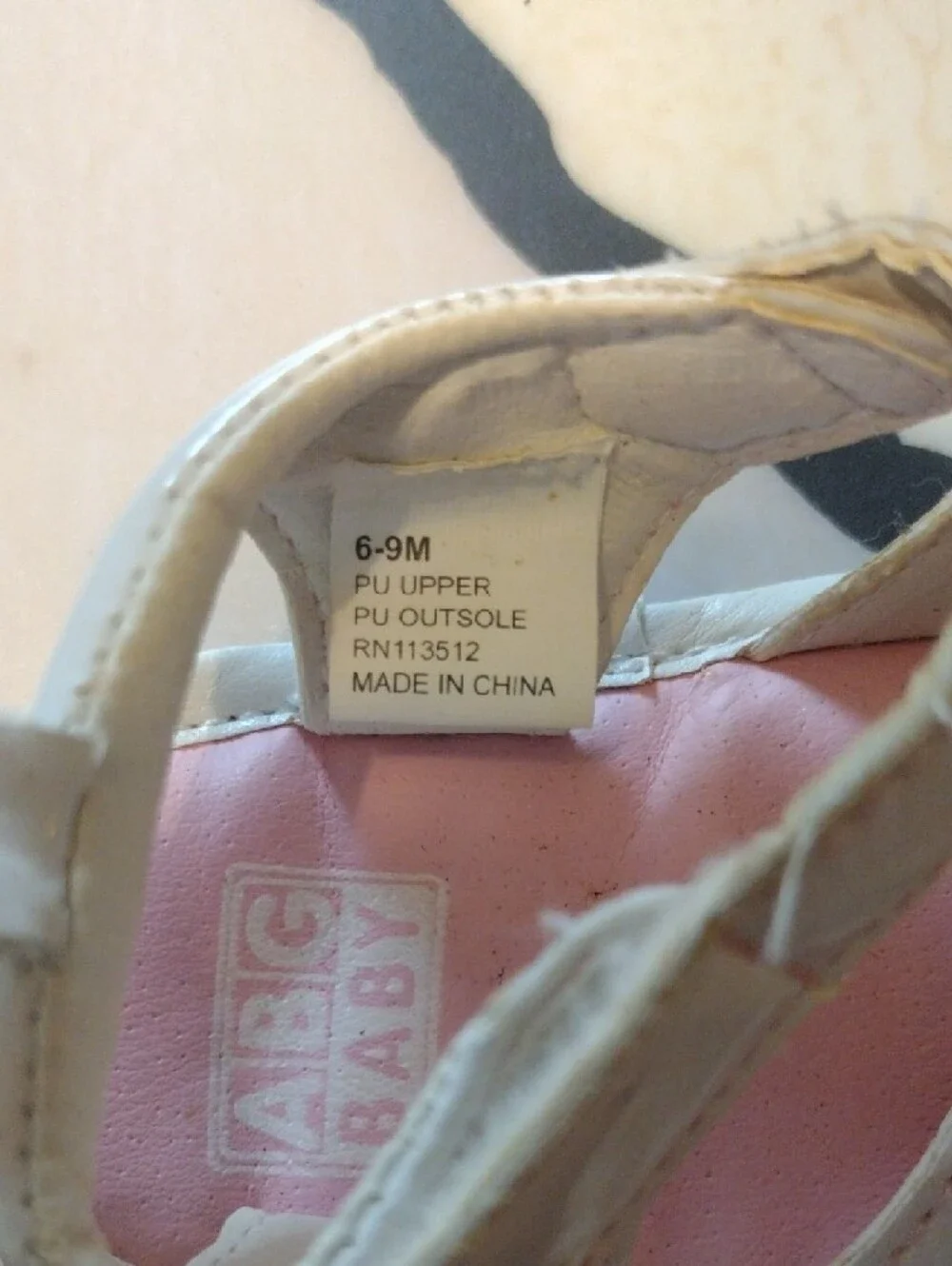 White & Pink Floral Infant Sandals